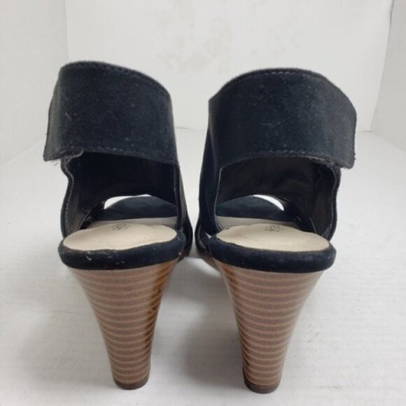 Style & Co Danyell Black Open Toe Velcro Heels 6.5 - Picture 6 of 9